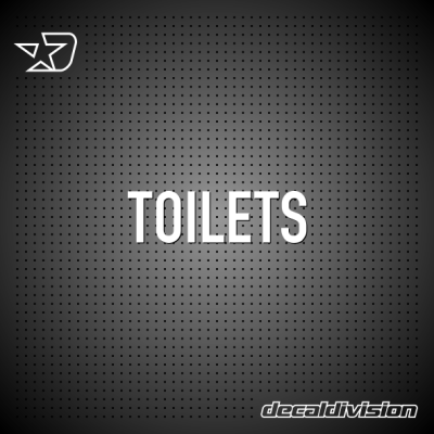 Toilets Lettering Sticker